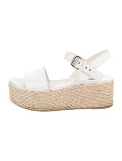Pre-owned Prada Leather Espadrilles In White