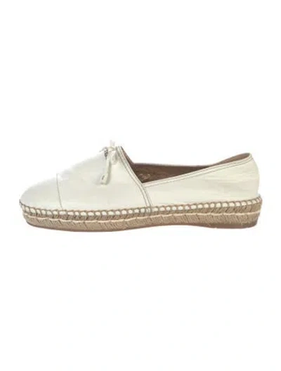 Pre-owned Prada Leather Espadrilles In White