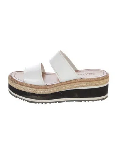 Pre-owned Prada Leather Espadrilles In White