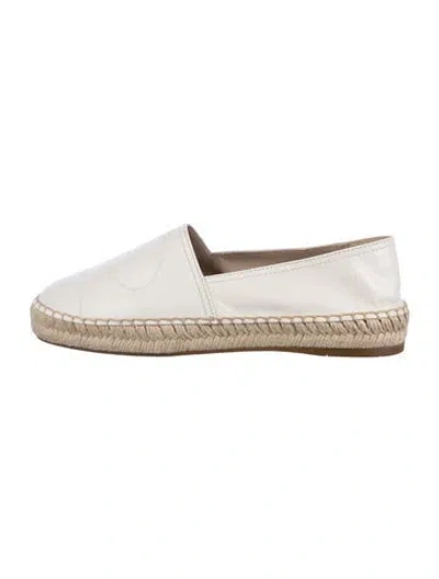 Pre-owned Prada Leather Espadrilles In White