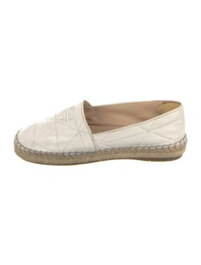 Pre-owned Prada Leather Espadrilles In White