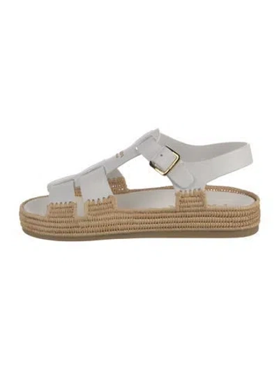 Pre-owned Prada Leather Espadrilles In White