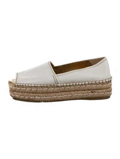 Pre-owned Prada Leather Espadrilles In White