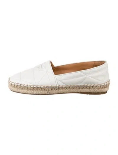 Pre-owned Prada Leather Espadrilles In White