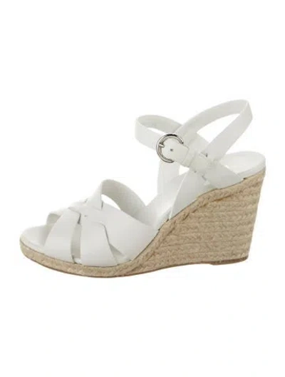 Pre-owned Prada Leather Espadrilles In White