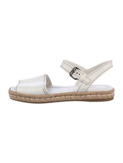 Pre-owned Prada Leather Espadrilles In White