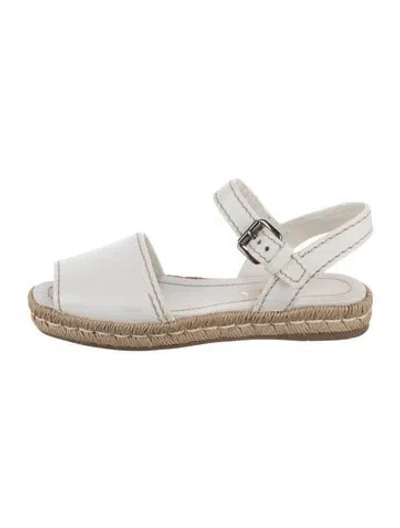 Pre-owned Prada Leather Espadrilles In White