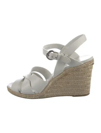 Pre-owned Prada Leather Espadrilles In White