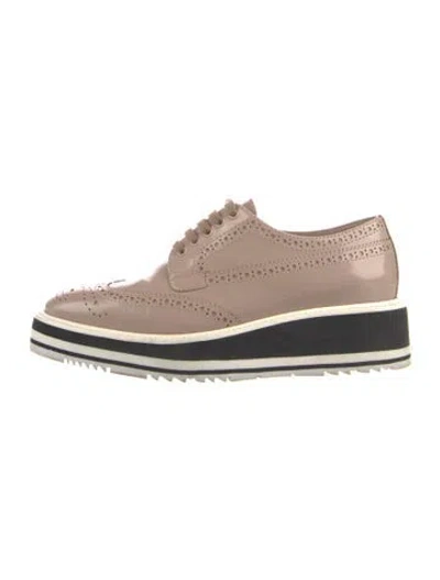 Pre-owned Prada Leather Eyelet Trim Sneakers In Multi