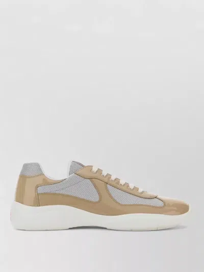 Prada Leather Fabric America S Cup Sneakers In Multi