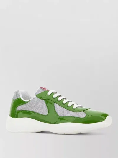 Prada Leather Fabric America S Cup Sneakers Rubber In Multi
