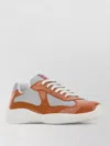 Prada Leather Fabric Americas Cup Sneakers Panels In Brown