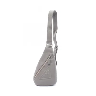 Pre-owned Prada Leather Fanny Pack () In Gray