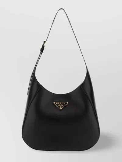 Prada Leather Flat Handle Shoulder Bag