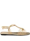 Prada Gold Leather Sandals In Gold