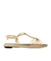 Prada Gold Leather Sandals In Gold