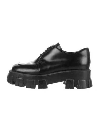 Pre-owned Prada Leather Flats In Black