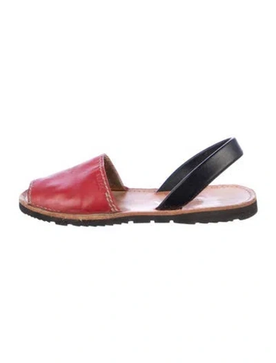 Pre-owned Prada Leather Flats In Red