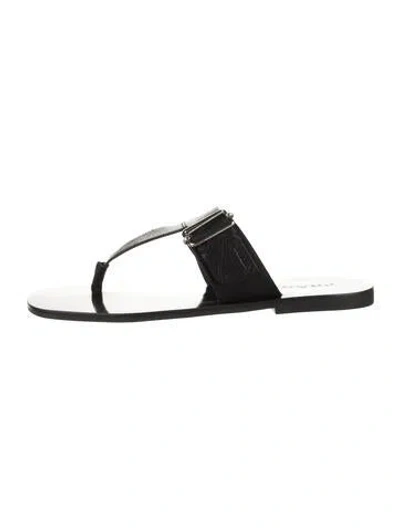 Pre-owned Prada Leather Flip Flops In Black