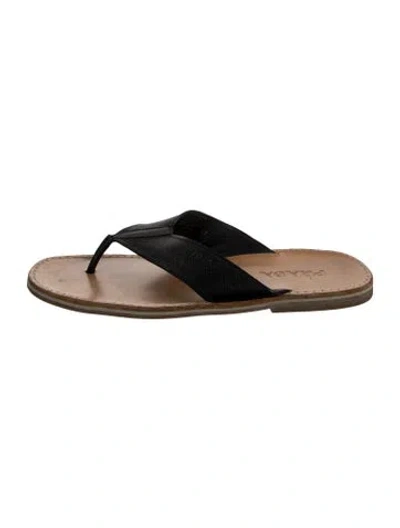 Pre-owned Prada Leather Flip Flops In Black