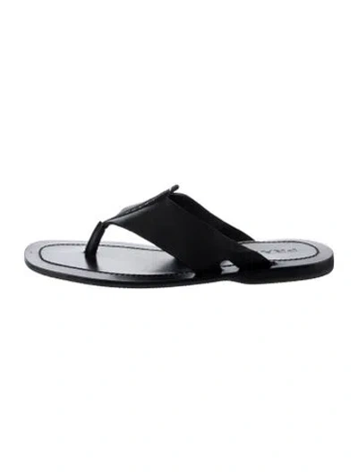 Pre-owned Prada Leather Flip Flops In Black