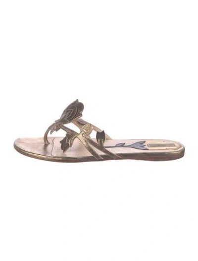 Pre-owned Prada Leather Flip Flops In Multicolor