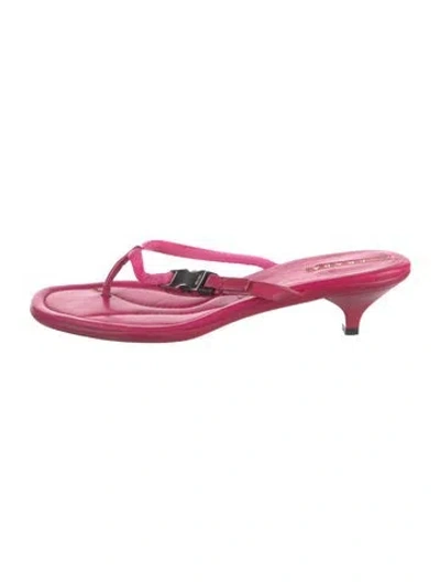 Pre-owned Prada Leather Flip Flops In Pink