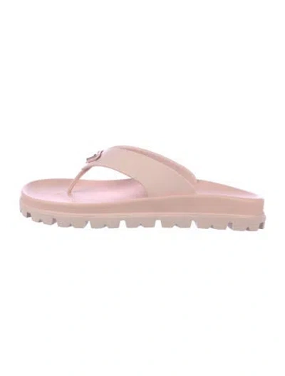 Pre-owned Prada Leather Flip Flops In Pink