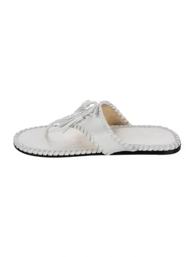 Pre-owned Prada Leather Flip Flops In White