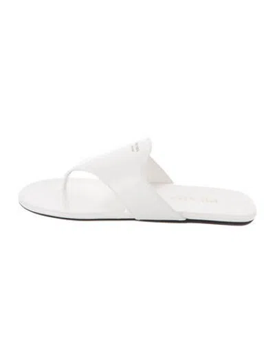 Pre-owned Prada Leather Flip Flops In White