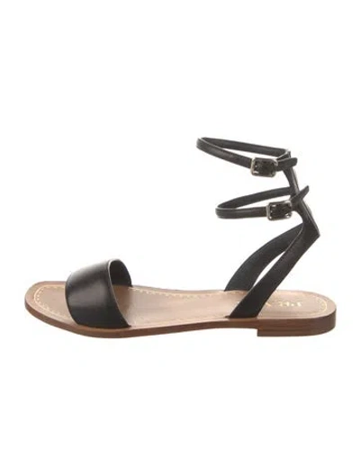 Pre-owned Prada Leather Gladiator Sandals In Black