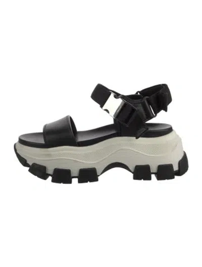 Pre-owned Prada Leather Gladiator Sandals In Black