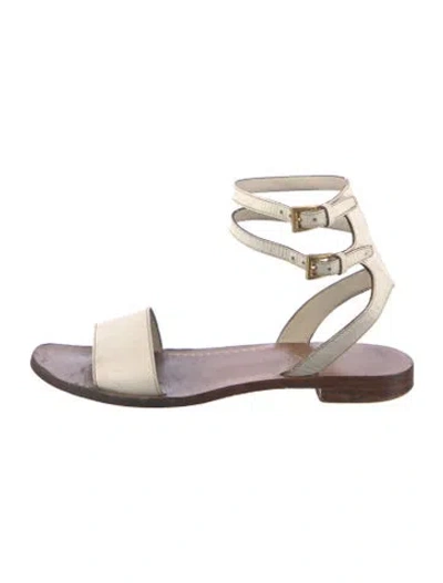 Pre-owned Prada Leather Gladiator Sandals In Neutral