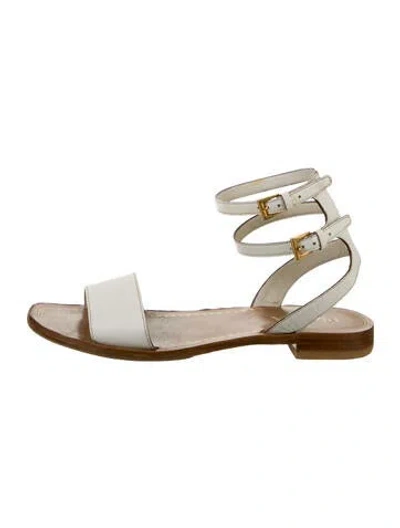 Pre-owned Prada Leather Gladiator Sandals In White