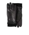Prada Leather Gloves In Black