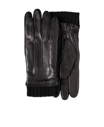 Prada Leather Gloves In Black