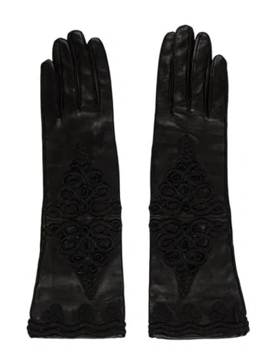 Pre-owned Prada Leather Gloves In Black