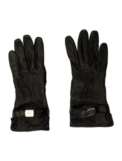Pre-owned Prada Leather Gloves In Black