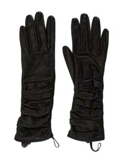 Pre-owned Prada Leather Gloves In Black