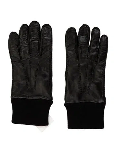 Pre-owned Prada Leather Gloves In Black