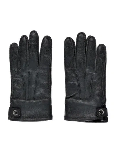 Pre-owned Prada Leather Gloves In Black