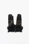 Prada Leather Gloves With Fur