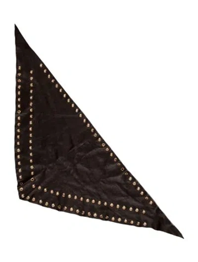 Pre-owned Prada Leather Graphic Print Scarf In Brown