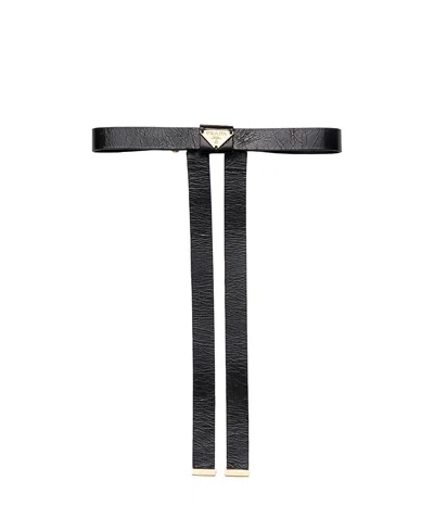 Prada Leather Hair Clip In Orange