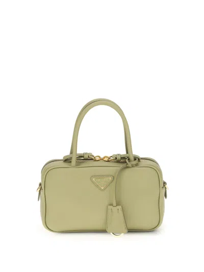 Prada Leather Handbag In Green