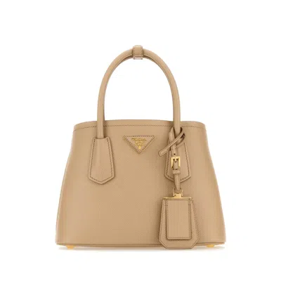 Prada Leather Handbag In Neutral