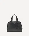 Prada Large Leather Boston Bag In Black