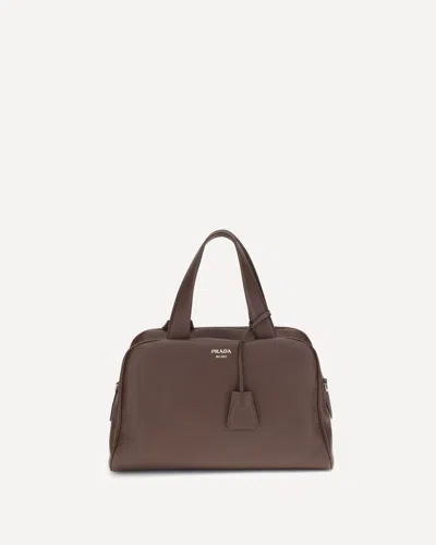 Prada Leather Handbag In Brown
