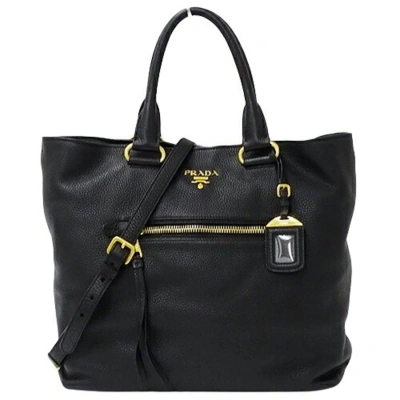 Prada Leather Handbag () In Black