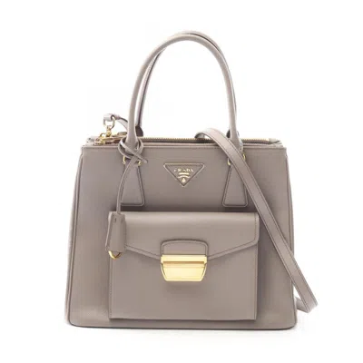 Pre-owned Prada Leather Handbag () In Gray